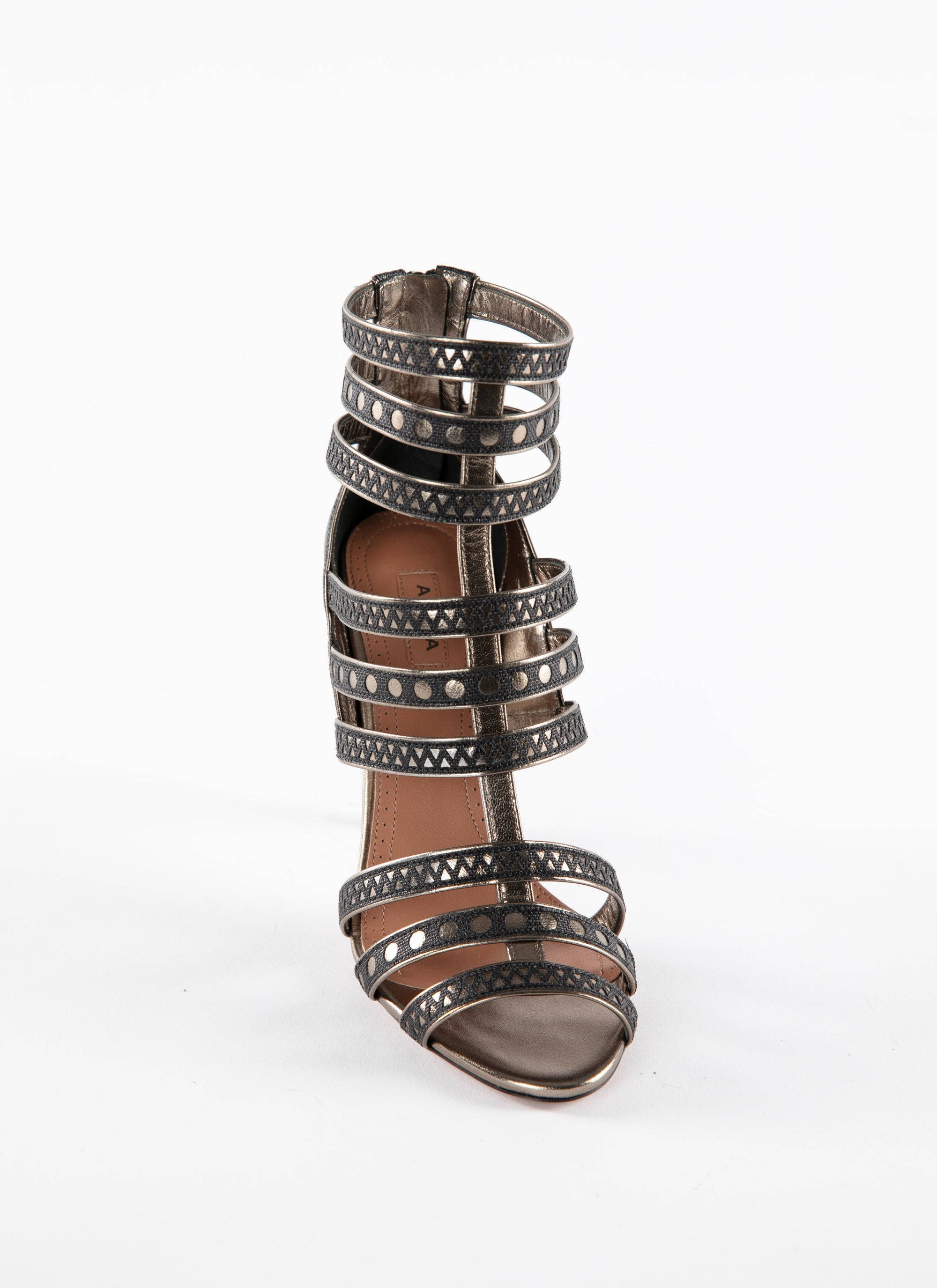 Multi-strap high heel sandals - Black & Silver