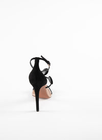 Sandales à talons brides cercle en cuir - Noir & Noir