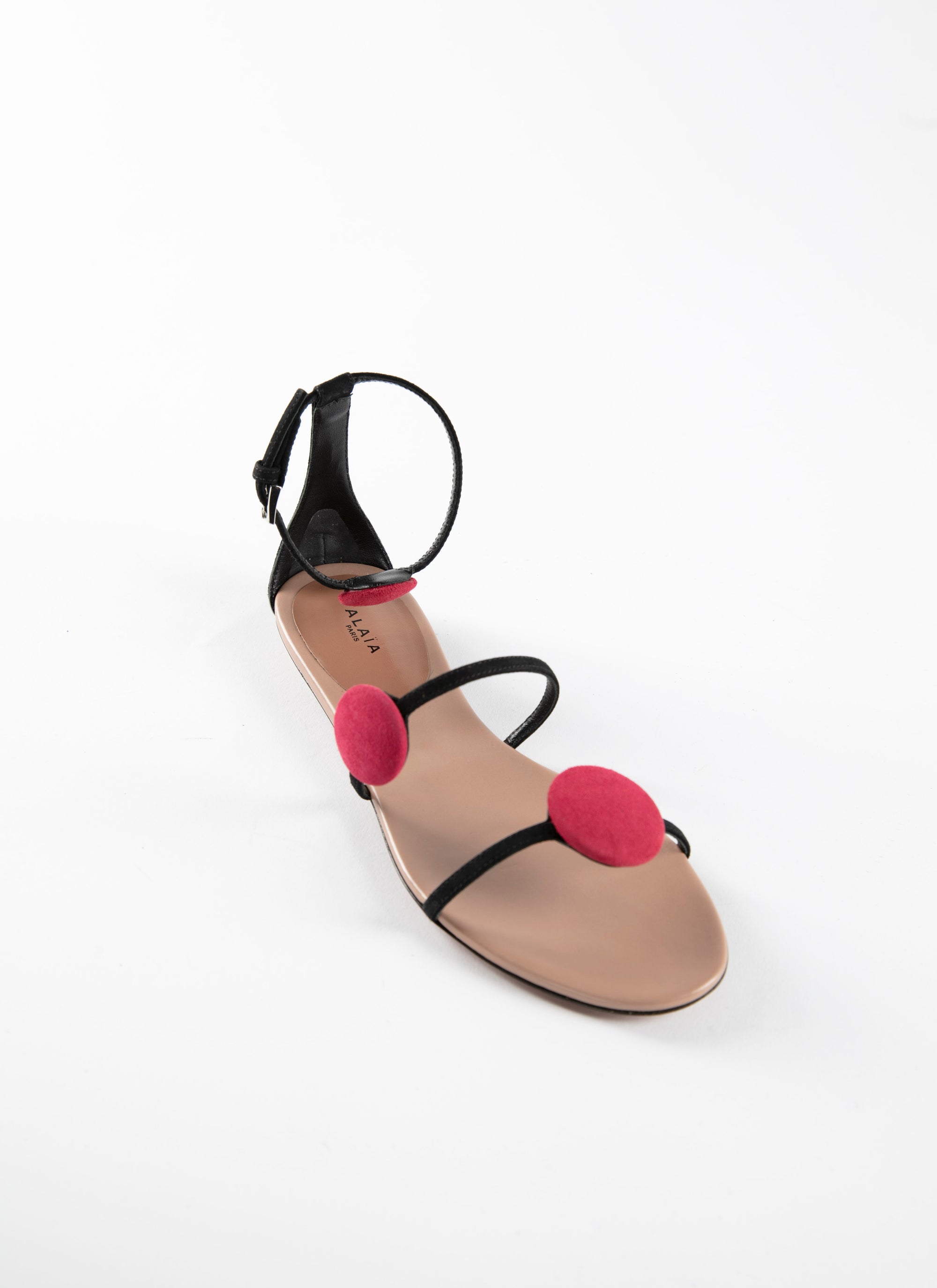 Sandales en cuir - Noir & Rouge