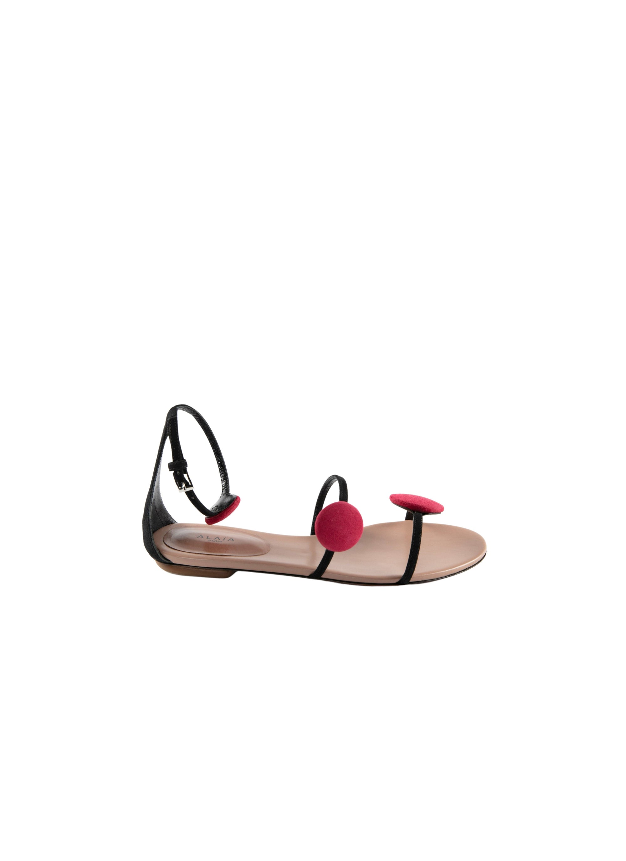 Sandales en cuir - Noir & Rouge