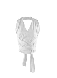 Cross-back top - White