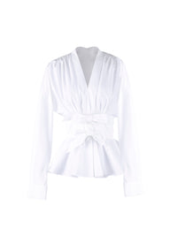 Chemise corset noué - Blanc