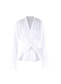 Chemise corset noué - Blanc