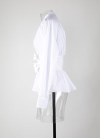Chemise corset noué - Blanc