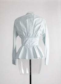 Tied corset shirt - Indigo Blue