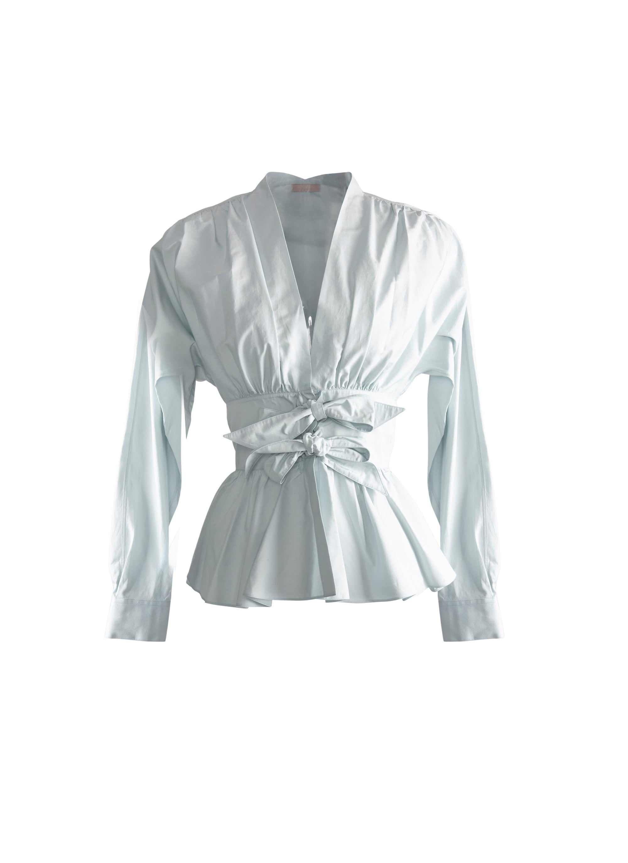 Tied corset shirt - Indigo Blue