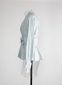 Tied corset shirt - Indigo Blue