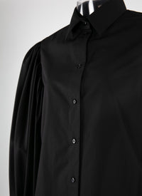 Chemise à manches bouffantes - Noir
