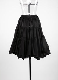 Ruffled skater skirt - Black intense