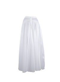 Long buttoned skirt with seam detail - White iridescent