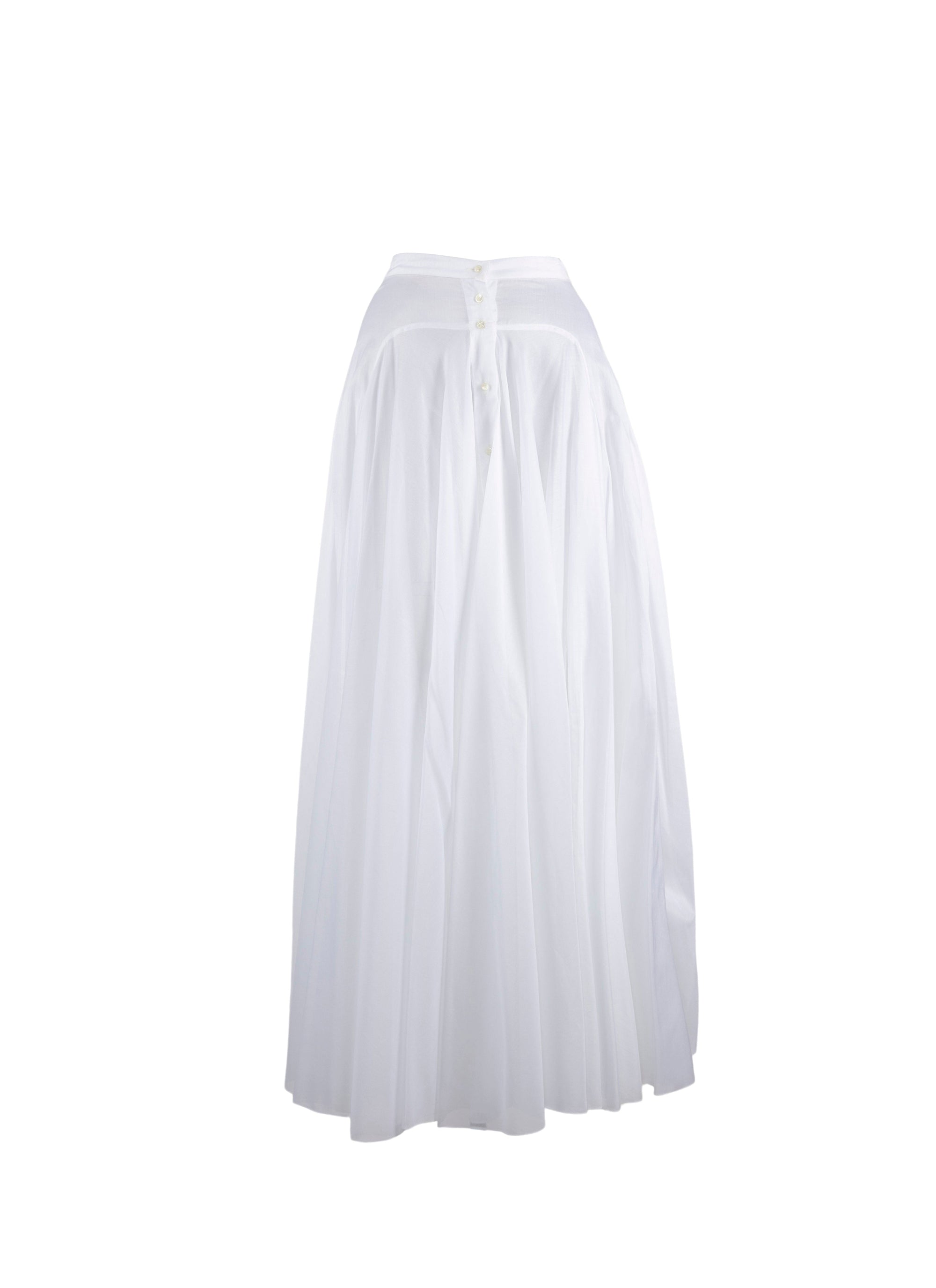 Long buttoned skirt with seam detail - White iridescent