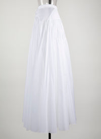 Long buttoned skirt with seam detail - White iridescent