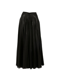 Long buttoned skirt with seam detail - Black intense