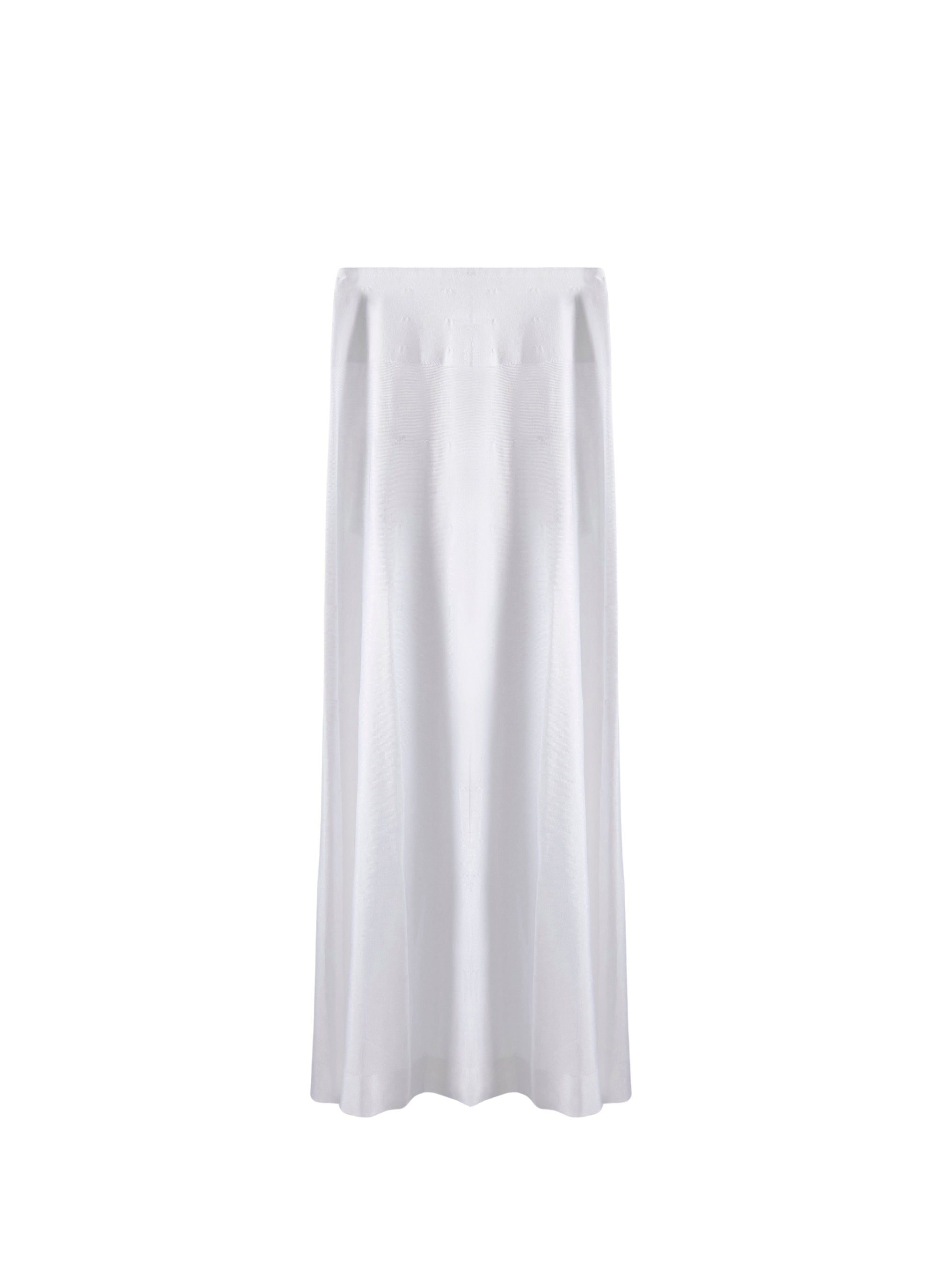 Plain sheer long skirt bottom - Intense White