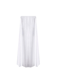 Plain mid-length skirt with details - White