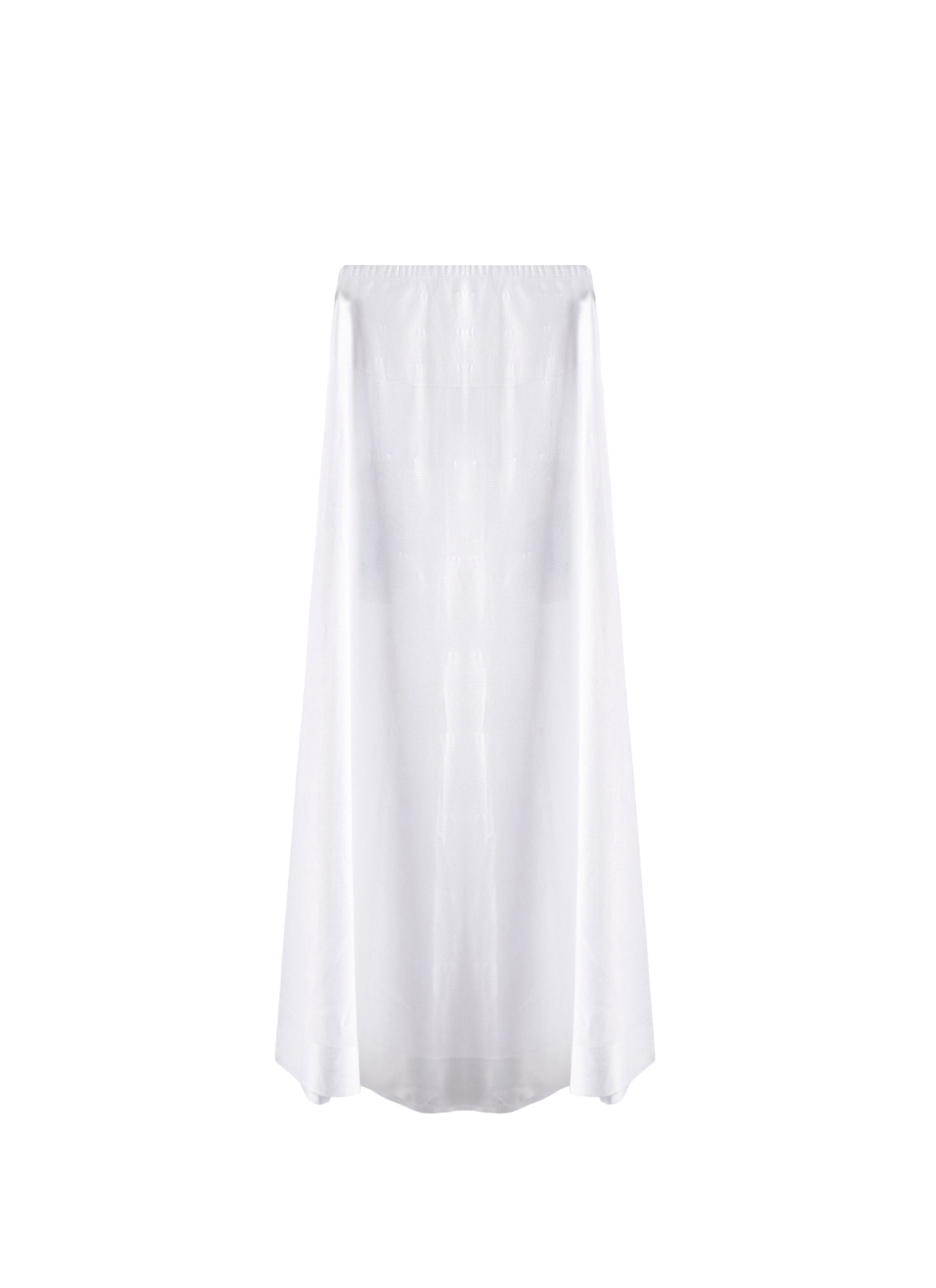 Plain mid-length skirt with details - White