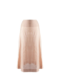 Fond de jupe mi-longue unie avec détails - Rose nude