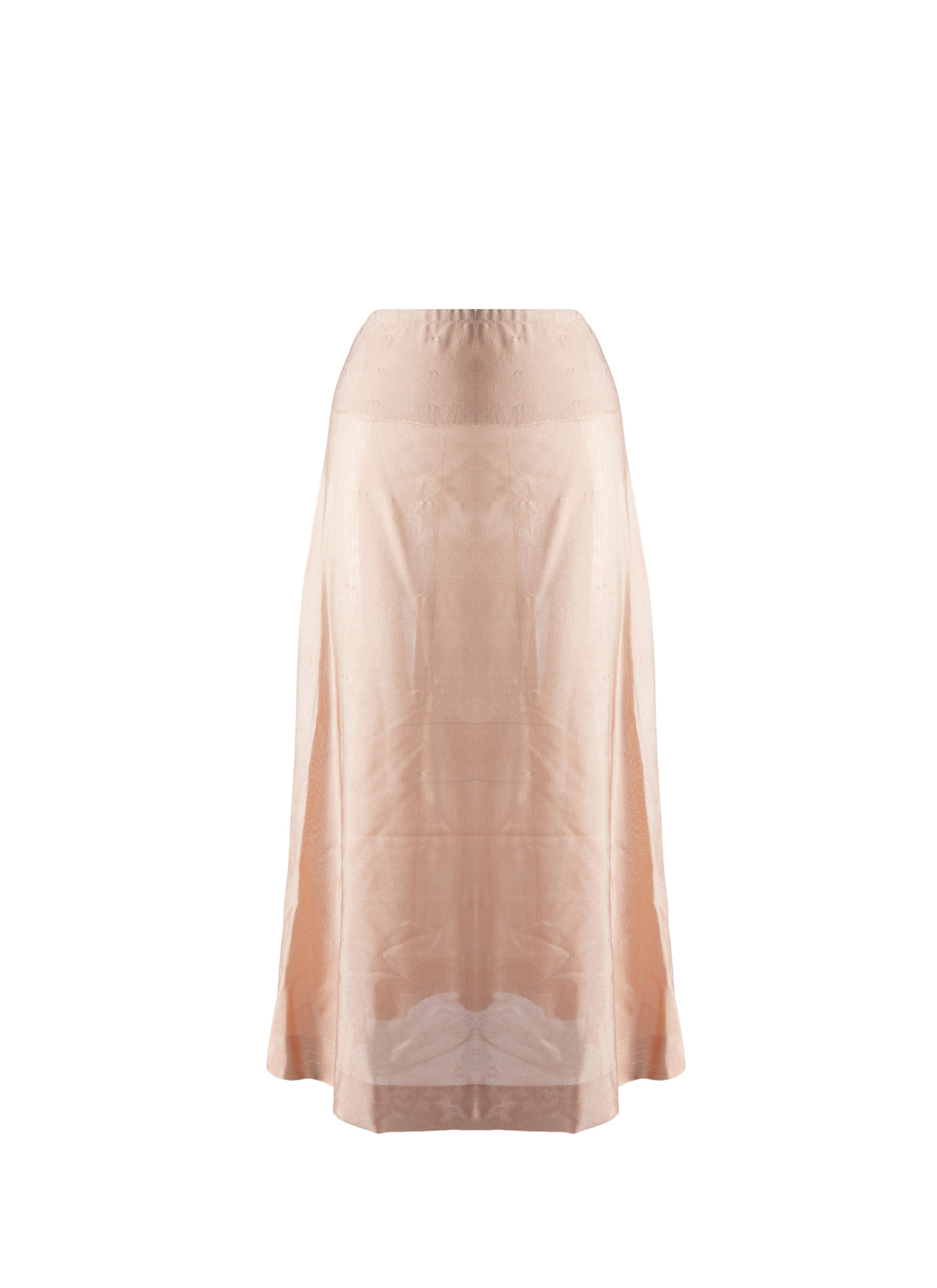 Fond de jupe mi-longue unie avec détails - Rose nude