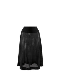 Plain mid-length skirt with details - Black intense