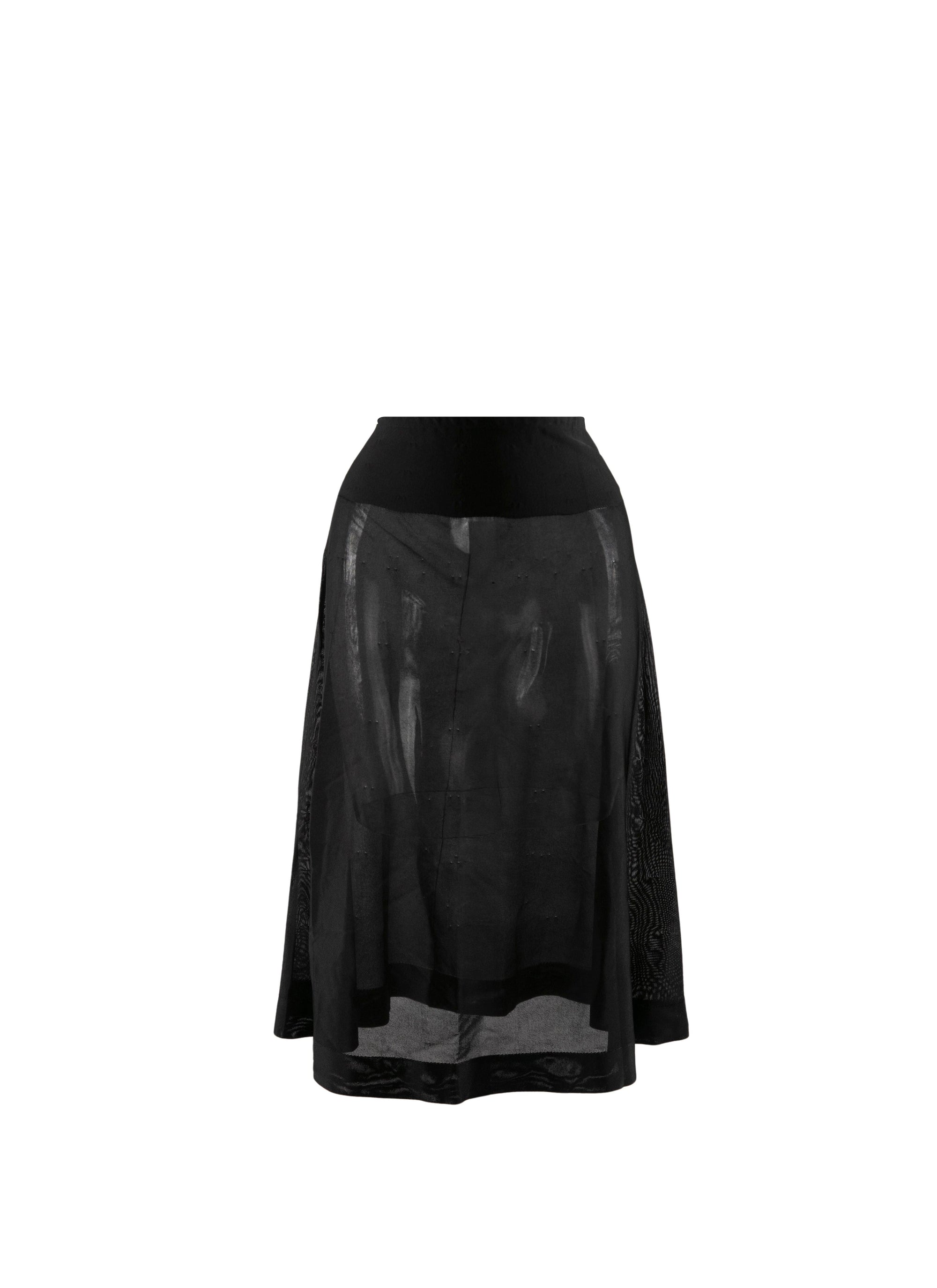 Plain mid-length skirt with details - Black intense