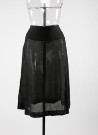 Plain mid-length skirt with details - Black intense