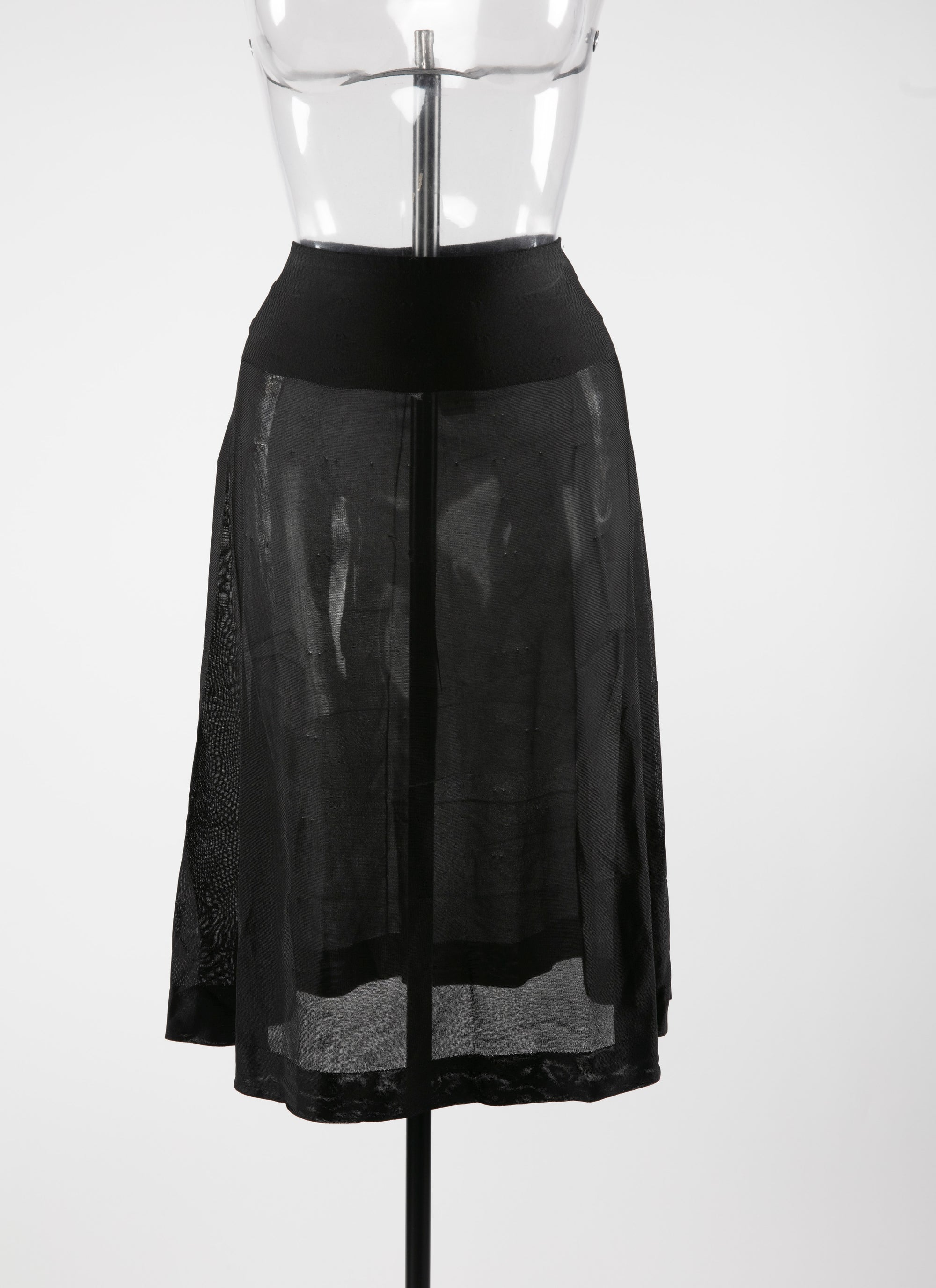 Plain mid-length skirt with details - Black intense