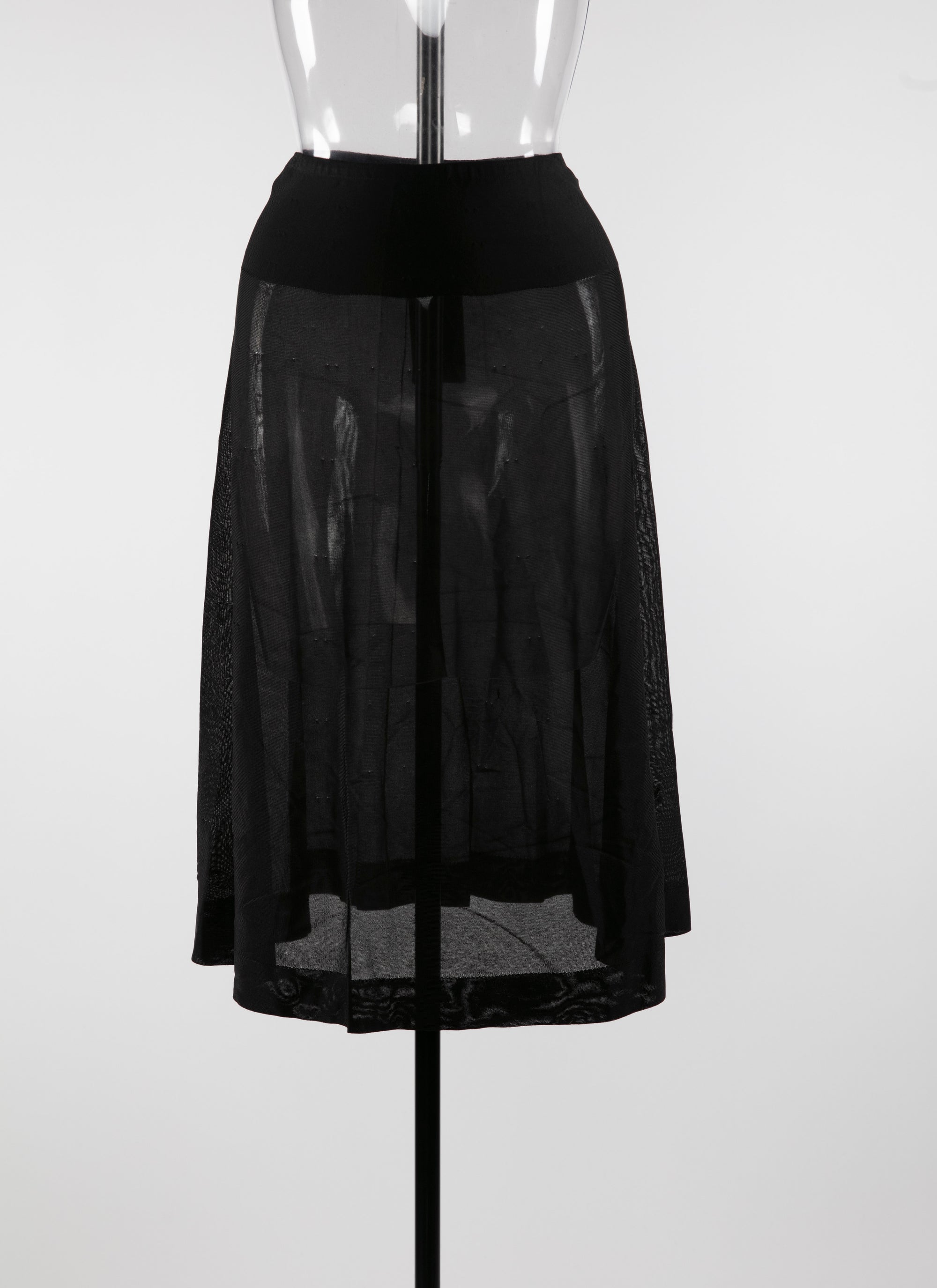 Plain mid-length skirt with details - Black intense