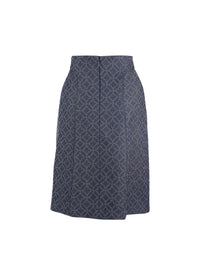 Jupe à motif en denim - Marine foncé