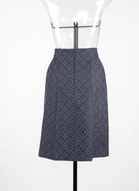 Denim pattern skirt - Dark Navy
