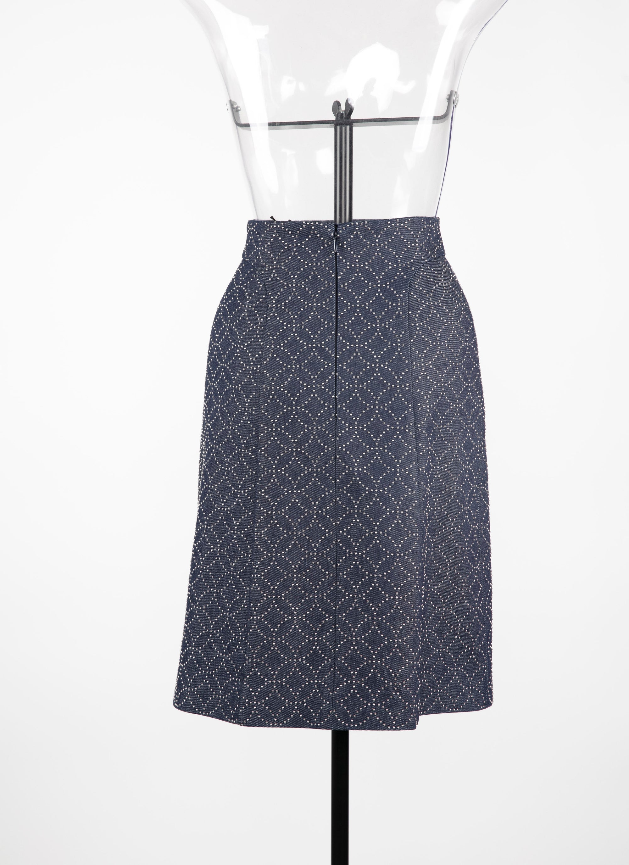 Denim pattern skirt - Dark Navy