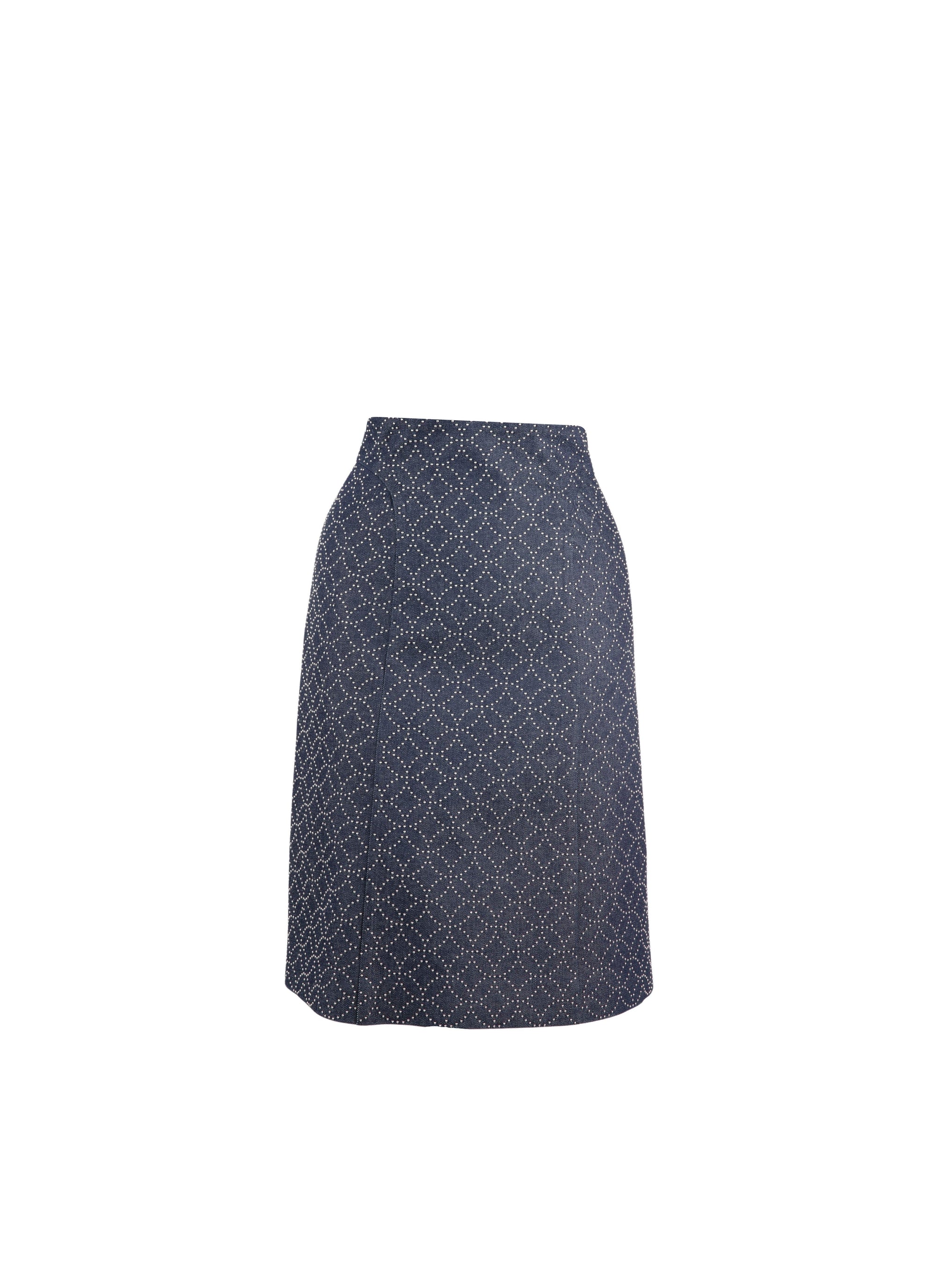 Denim pattern skirt - Dark Navy