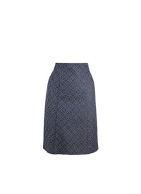 Jupe à motif en denim - Marine foncé