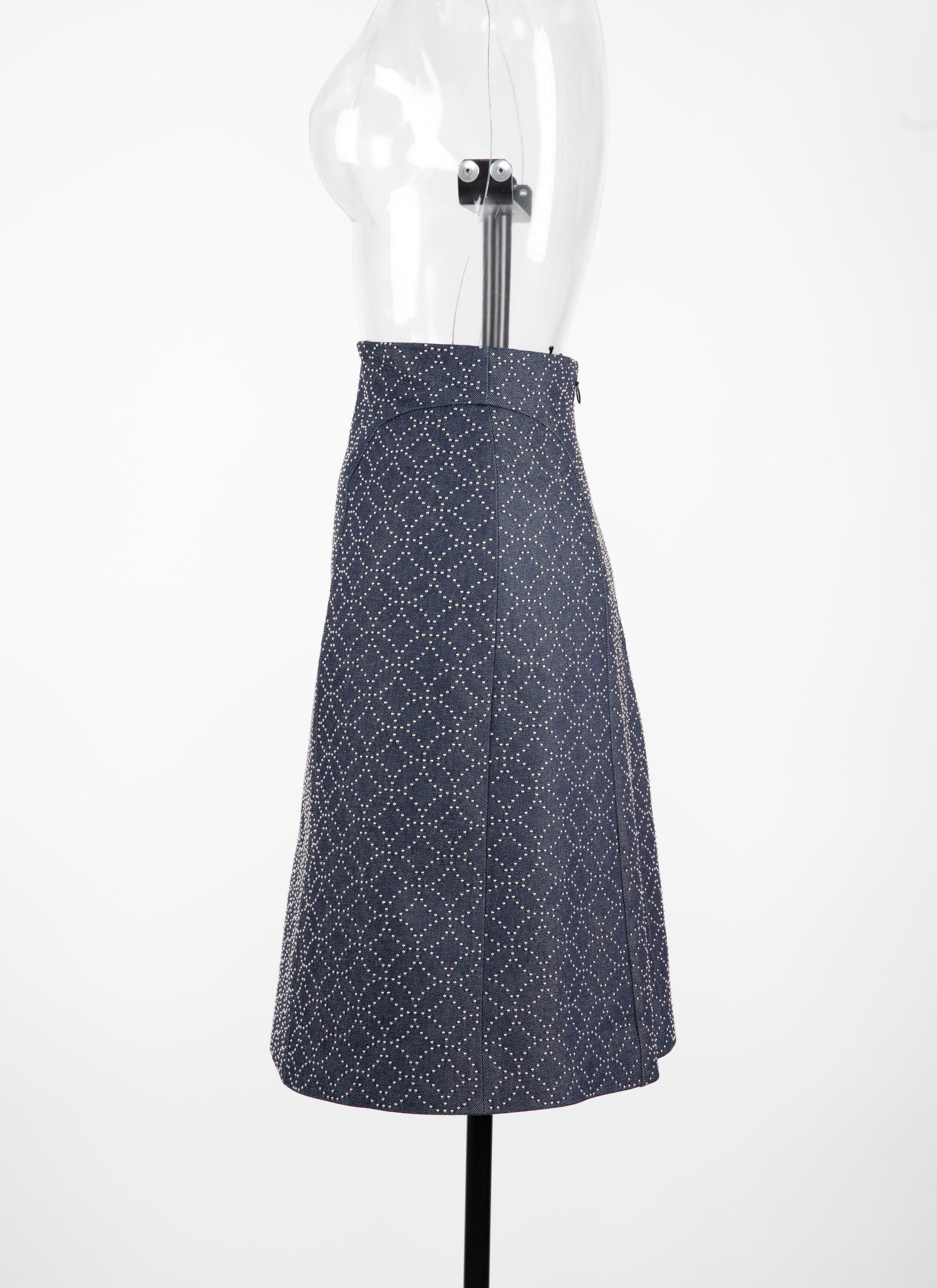 Denim pattern skirt - Dark Navy