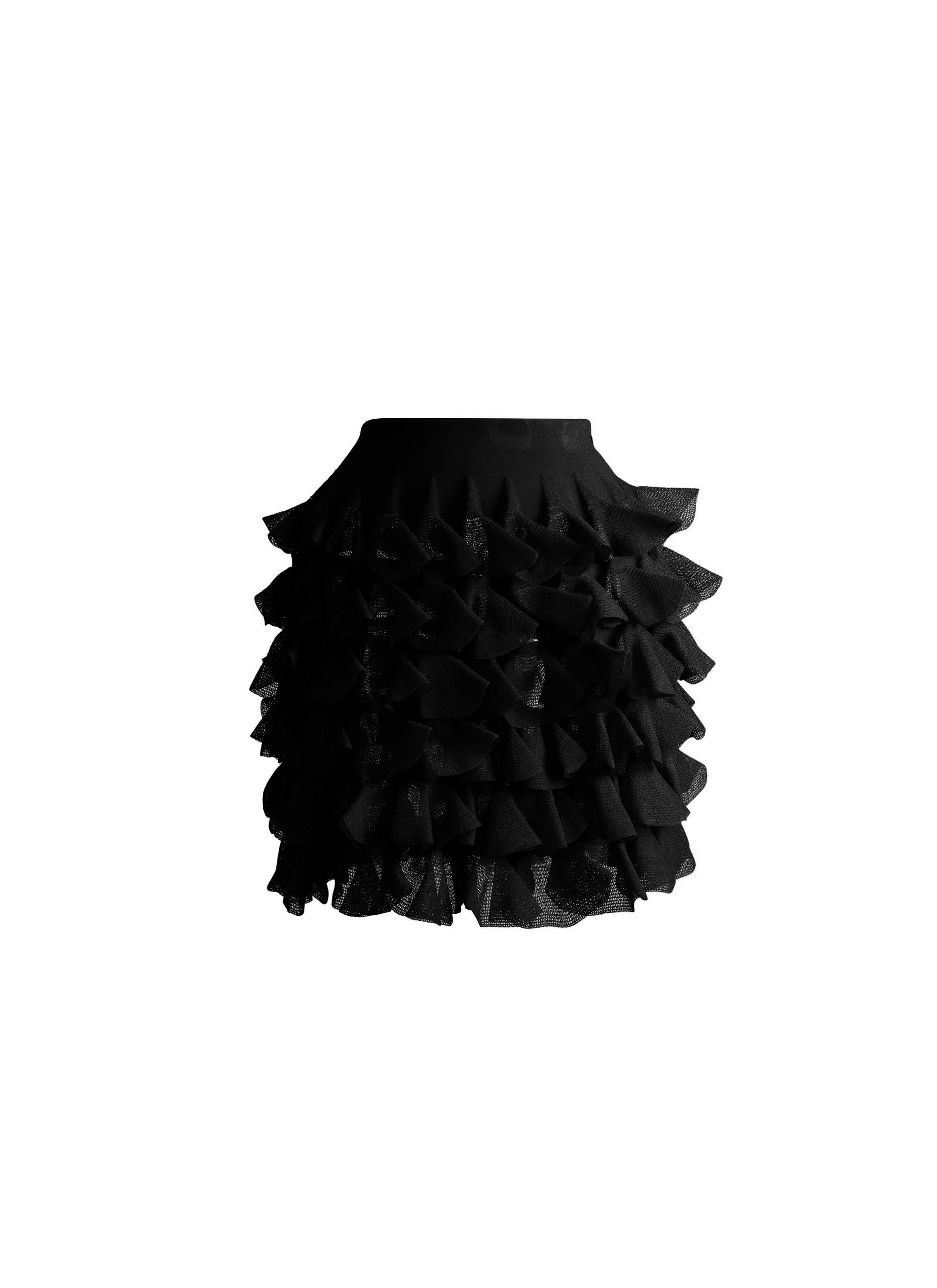 Silk habanera skirt - Black intense