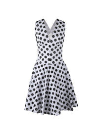 Robe brodée manches - Blanc & Noir