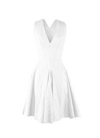 Cross back flared dress - White