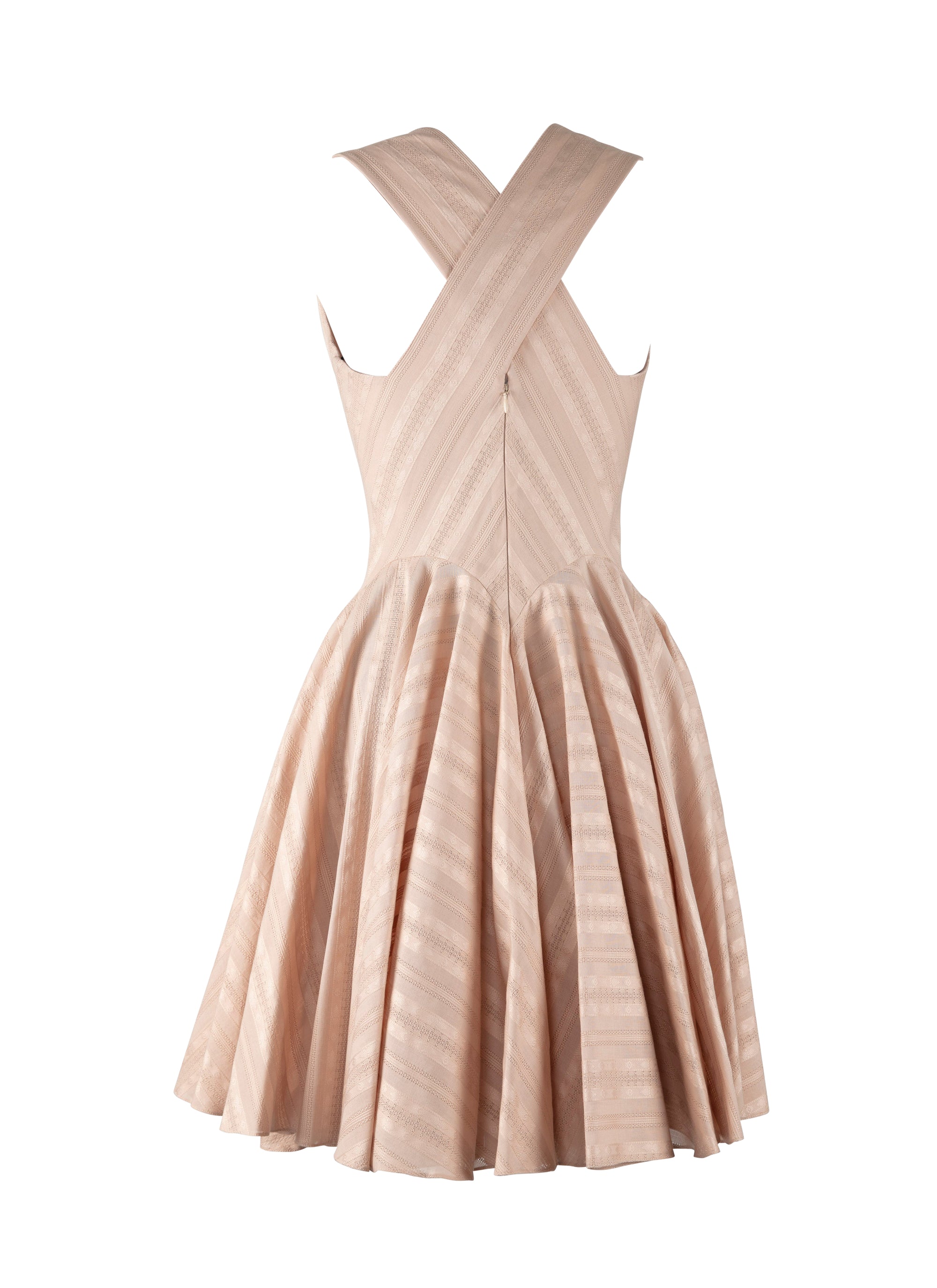 Robe évasée à dos croisé - Nude