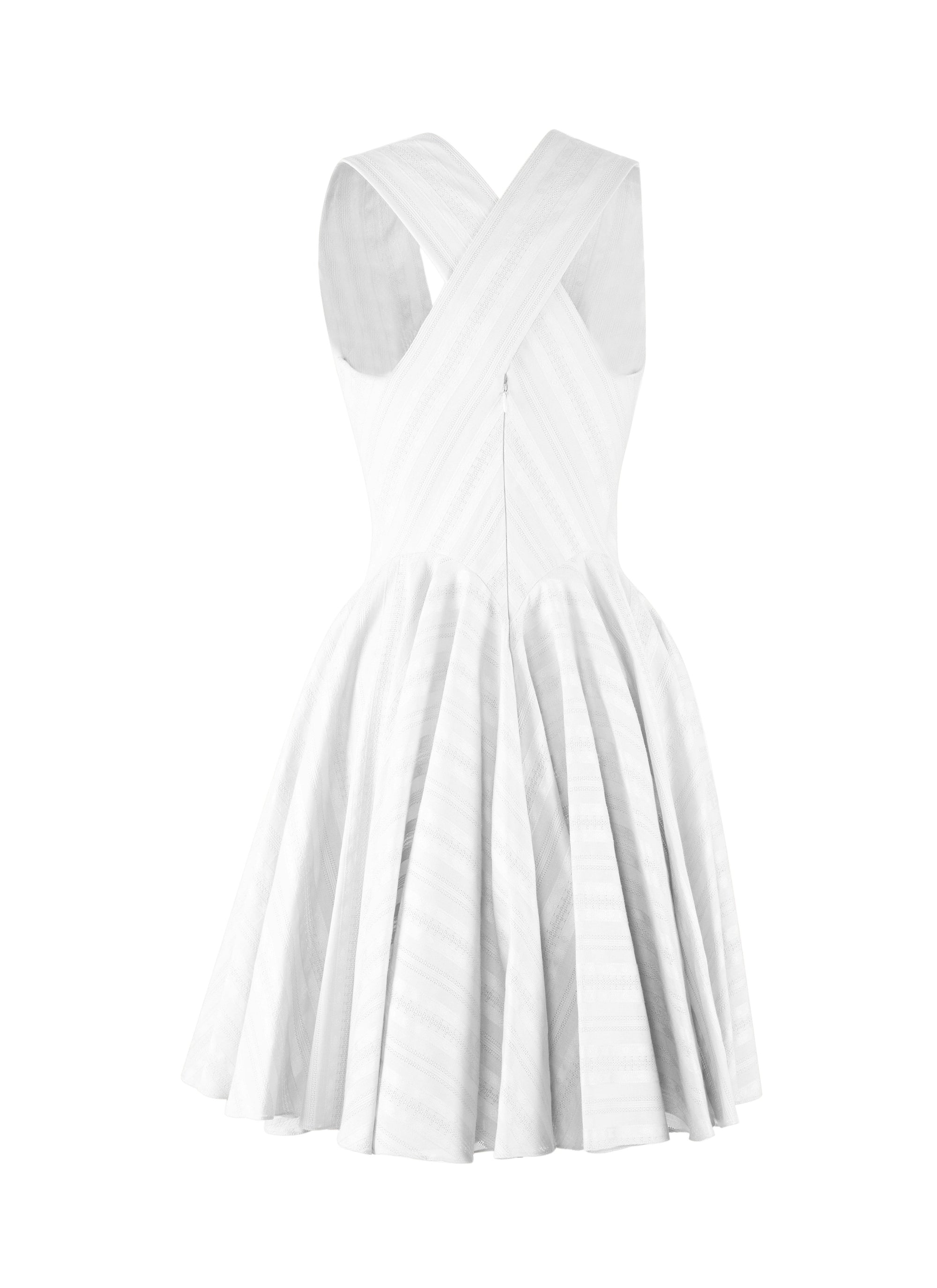 Robe évasée à dos croisé - Blanc