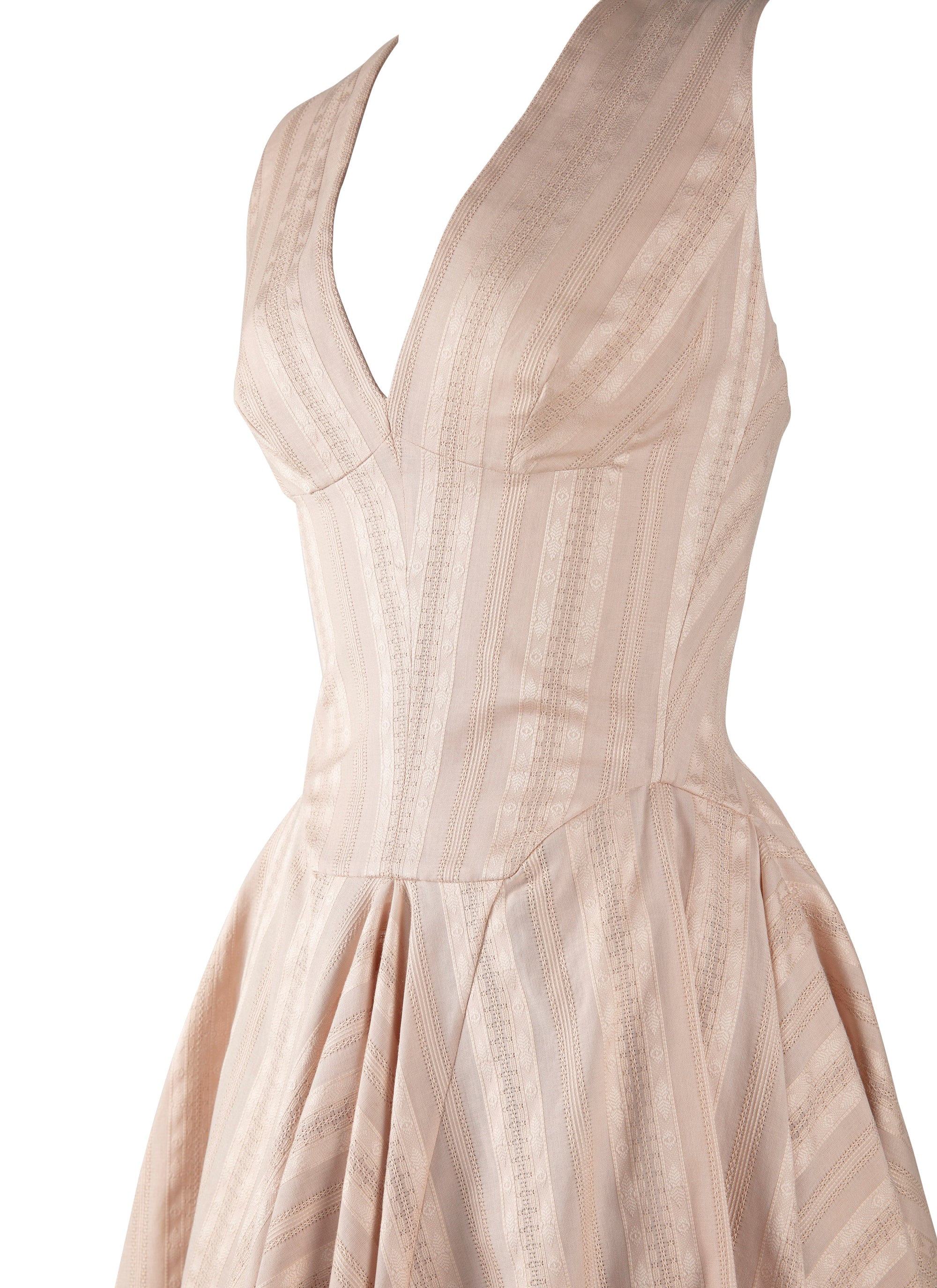 Robe évasée à dos croisé - Nude