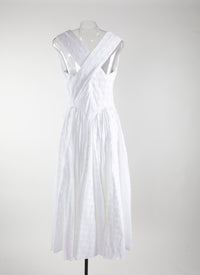 Robe sans manches à bretelles croisées au dos - Blanc