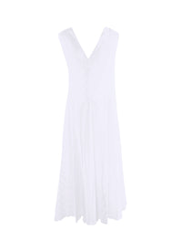 Sleeveless dress with criss-cross back - White