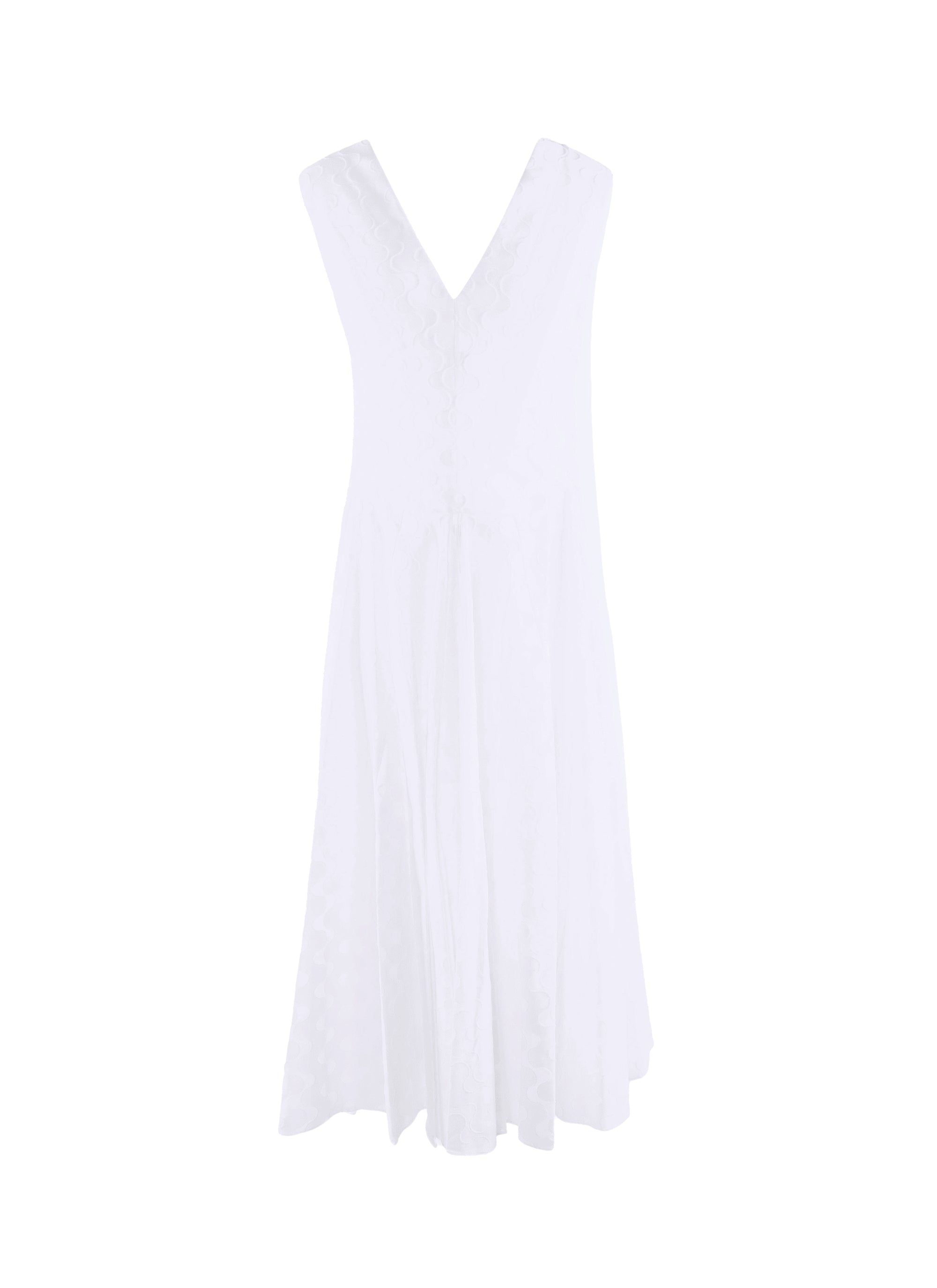 Sleeveless dress with criss-cross back - White