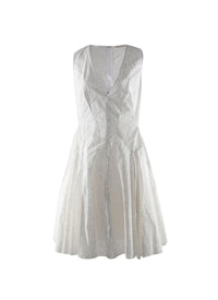 Robe courte col v - Blanc