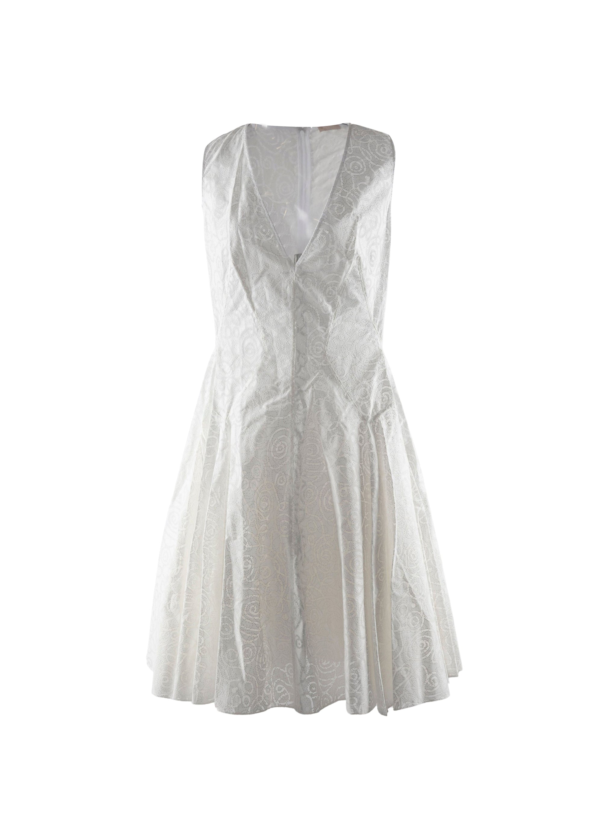 Robe courte col v - Blanc