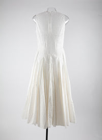 Robe longue col v - Blanc
