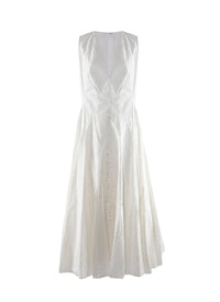Robe longue col v - Blanc