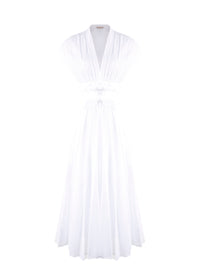 Robe midi ceinturée - Blanc