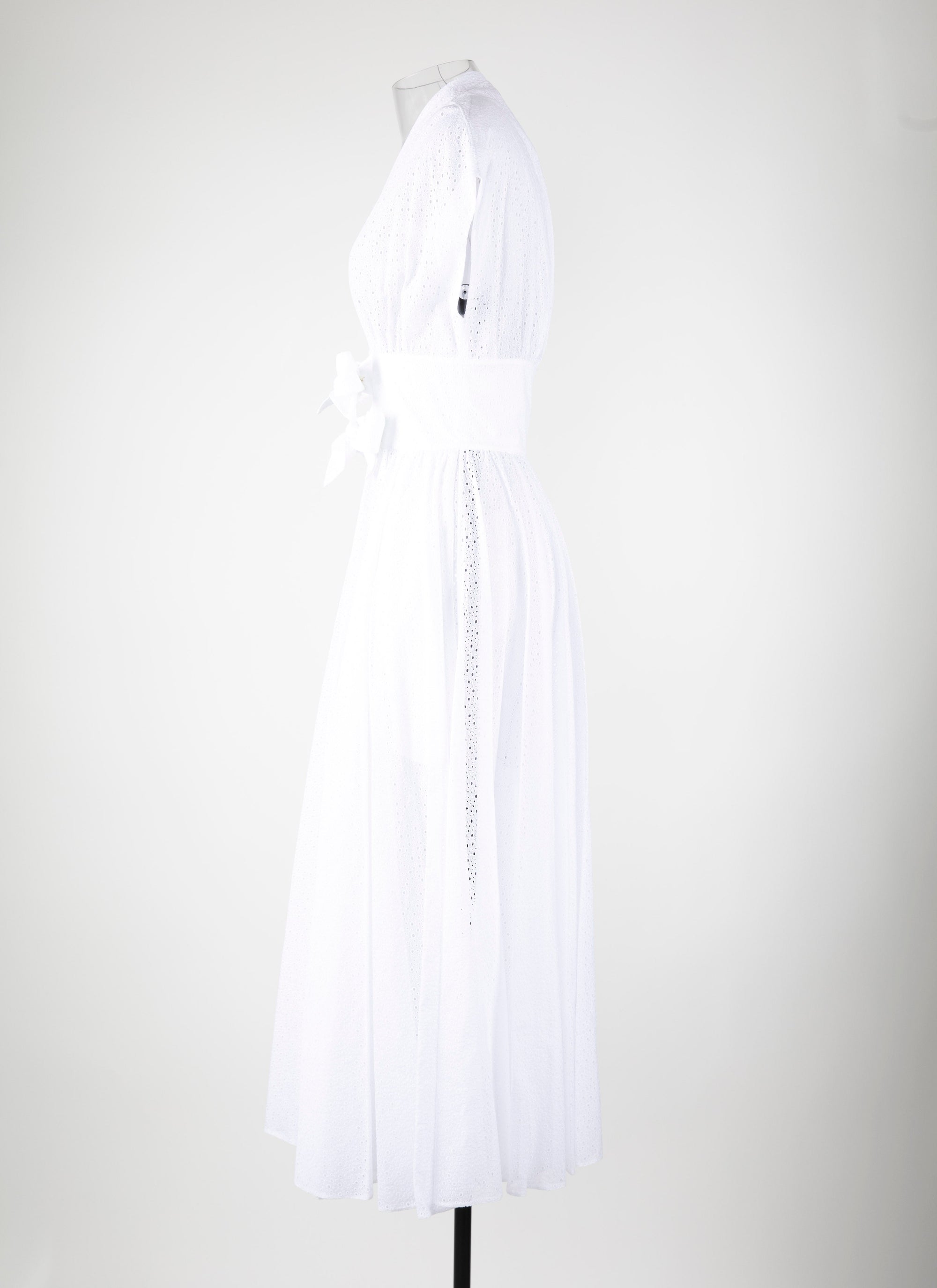 Robe midi ceinturée - Blanc