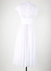 Robe midi ceinturée - Blanc