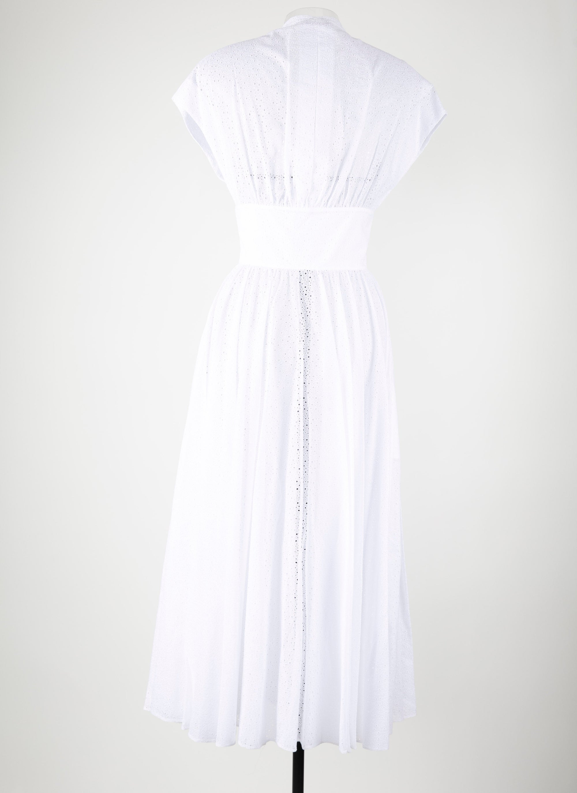 Robe midi ceinturée - Blanc